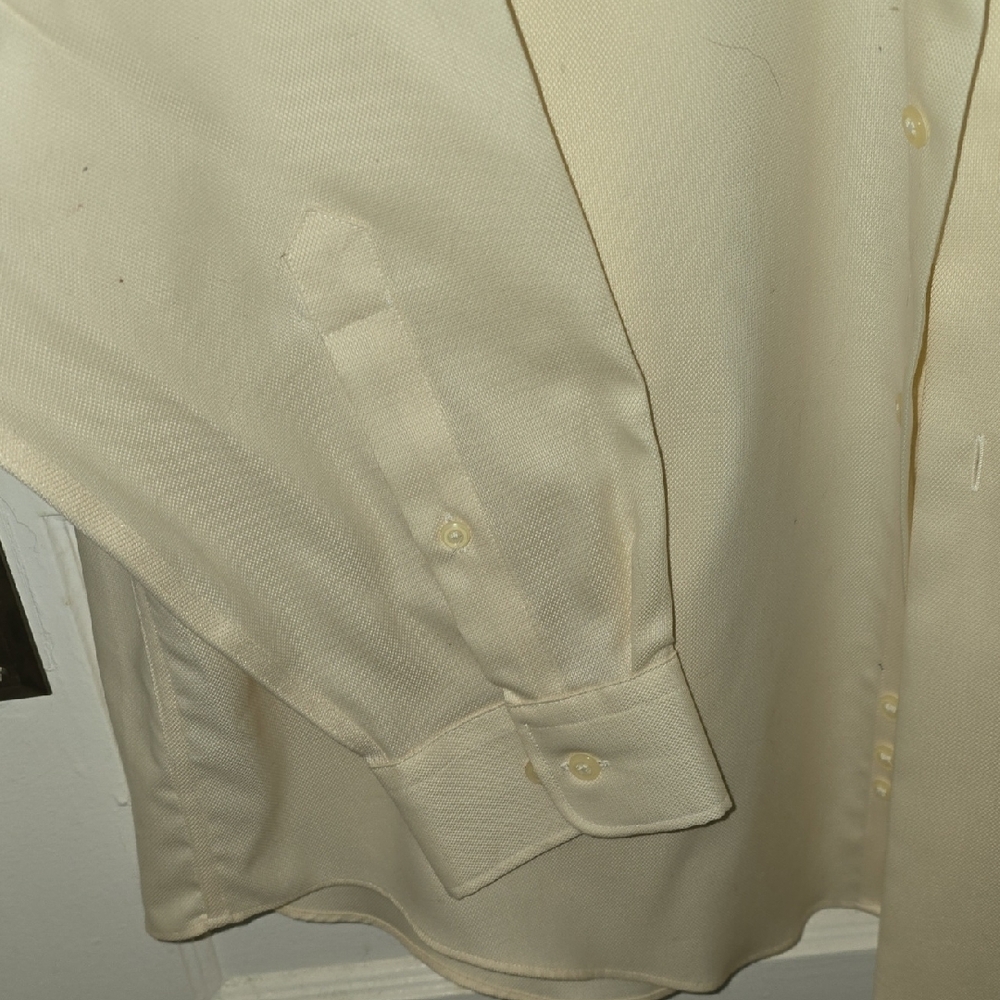 Pronto Uomo Mens Cream Button-Up Dress Shirt - 17 34/35 - Picture 4 of 7